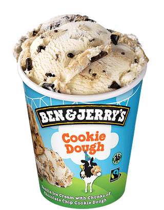 cookie dough ice cream from Ben and Jerrys