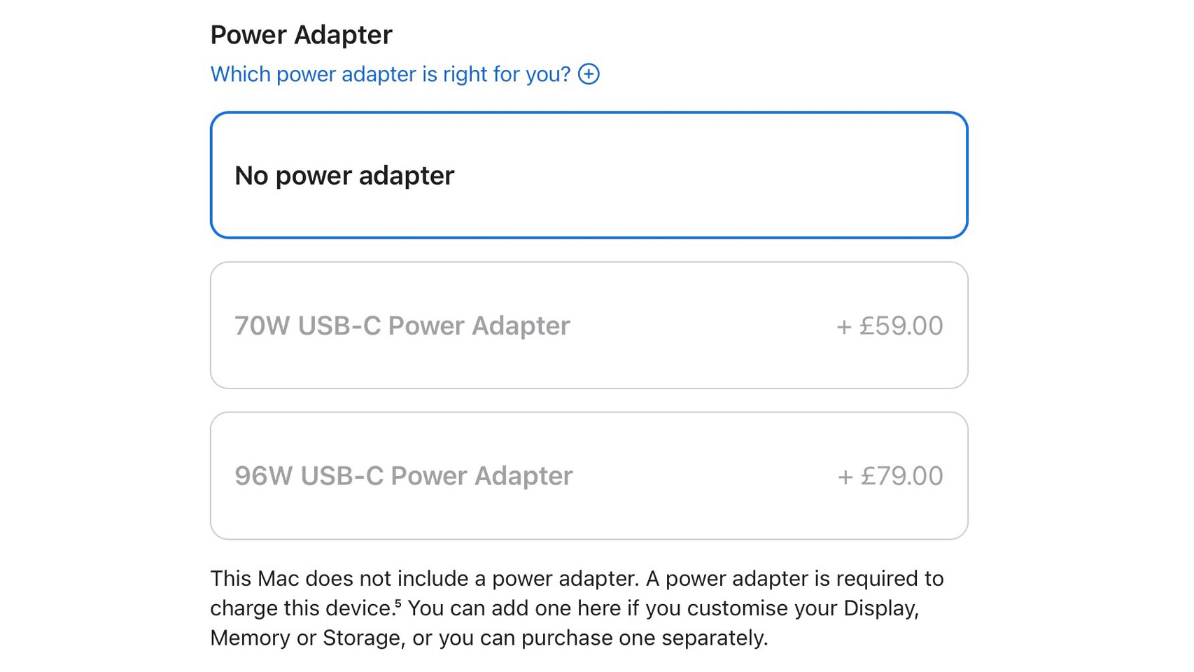 Three screenshots taken of the basket stage of buying a MacBook Pro from Apple.