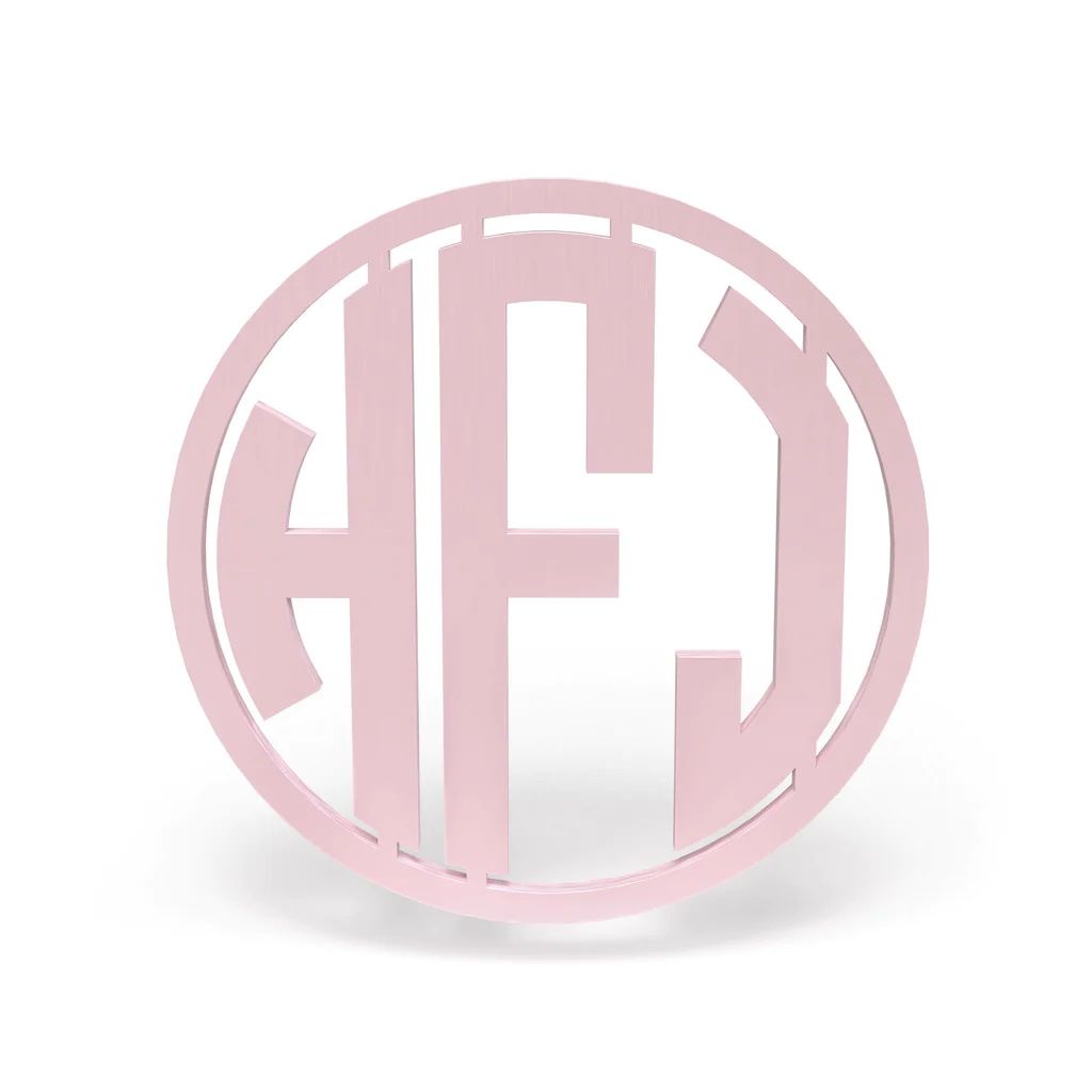 Seni Dinding Monogram Merah Muda