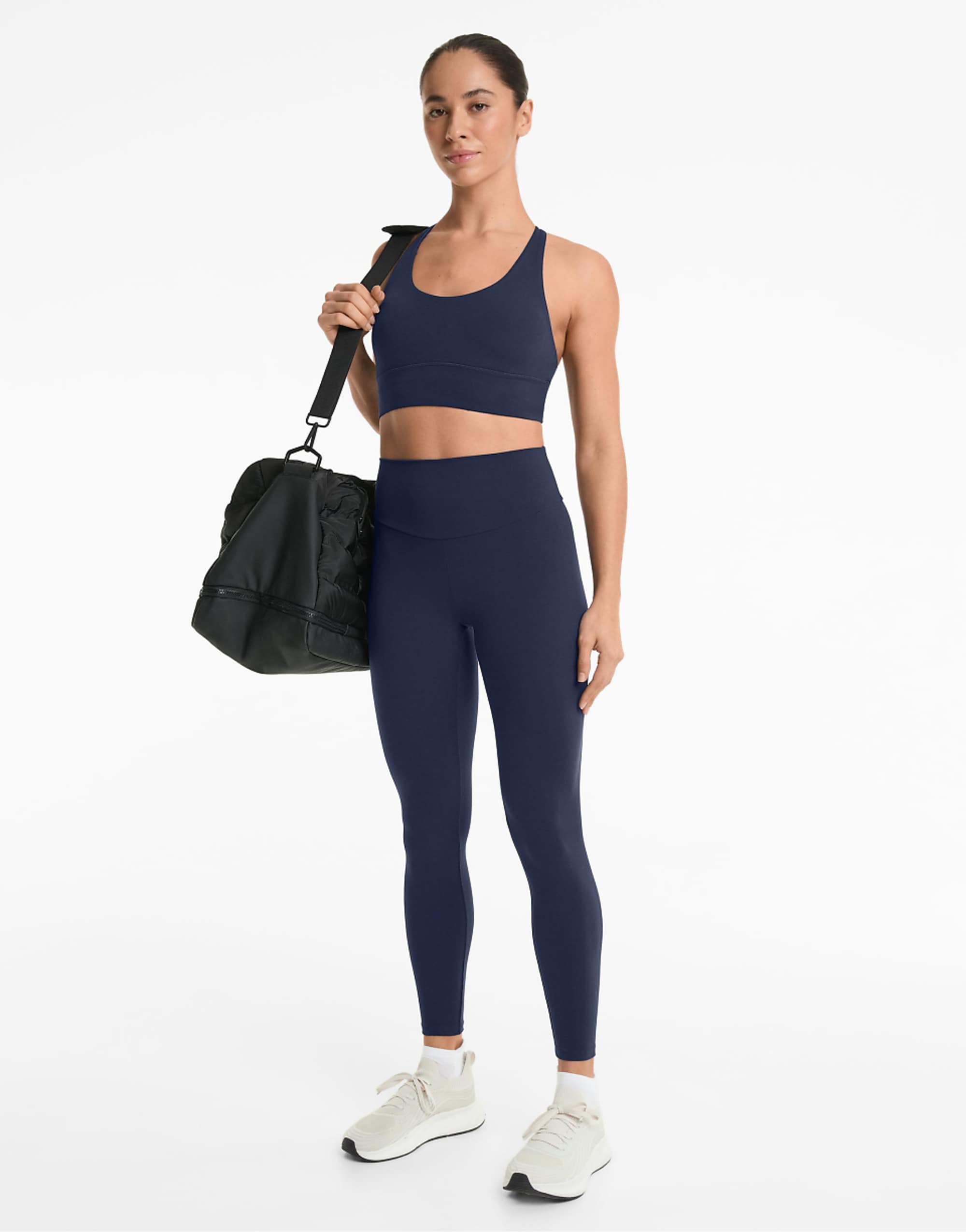 Oysho Comfortlux High-Rise Ankle-Length Leggings in Navy Blue