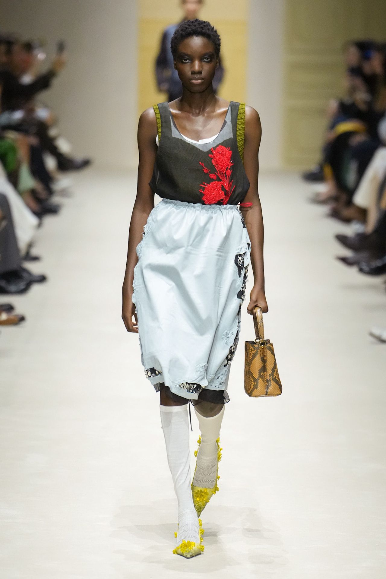 A runway look from the Prada Fall 2026 collection