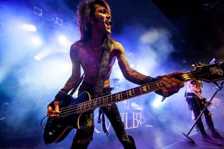 Ashley Purdy, live on stage with Black Veil Brides