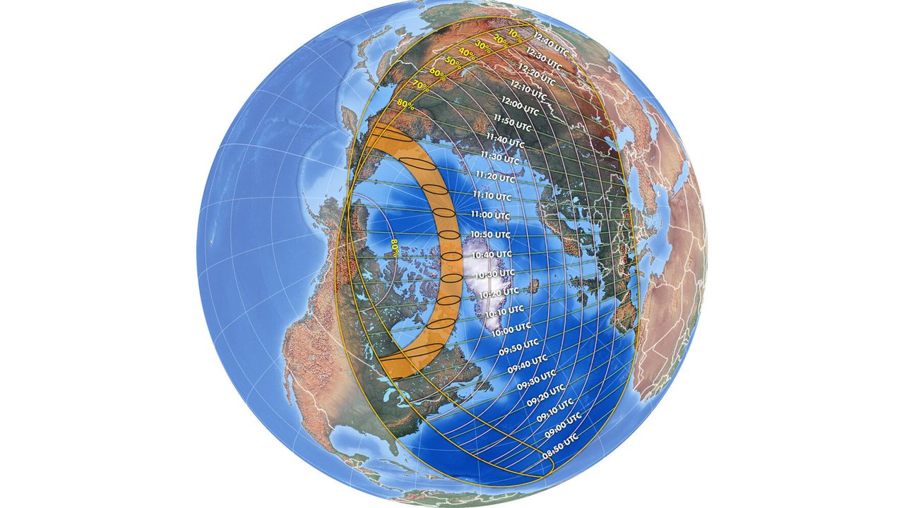 The timing of the June 10, 2021 solar eclipse.