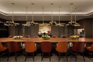private dinning area with orange chairs in The Lantern in New York