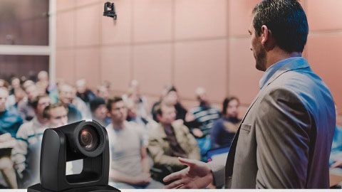 The AVer TR313V2 is used in a lecture hall.