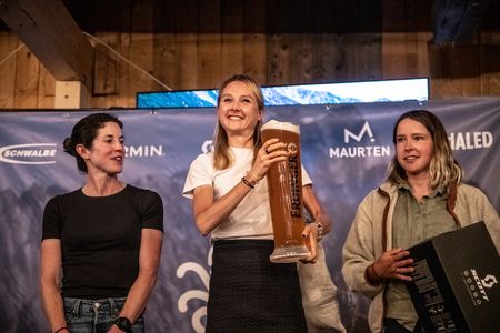 The Women's Elite podium at the 2023 Octopus Gravel
