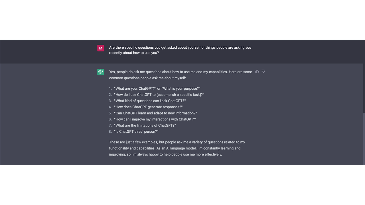 We asked ChatGPT what people are asking it the most