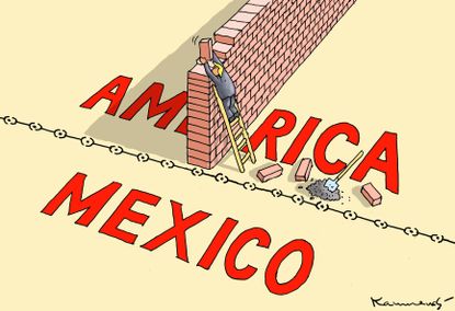 U.S. Trump Mexico border migrant caravan immigration military divide country