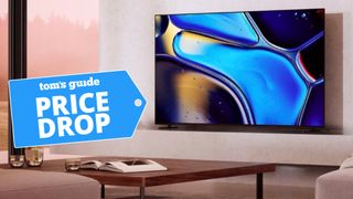 Sony Bravia 8 OLED TV in living room with deal tag