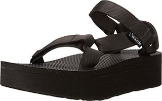 Teva Women's Flatform Universal Platform Sandal, Black, 8 M Us