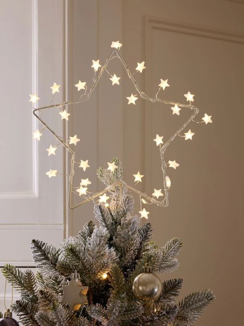 Warm White Frosty Star Lit Tree Topper
