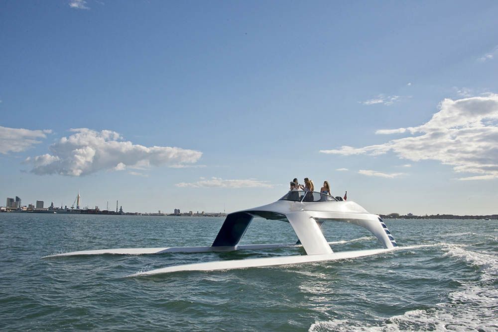 A luxurious catamaran.