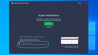 Avast Installer with browser permissions