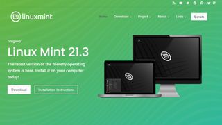 Website screenshot for Linux Mint
