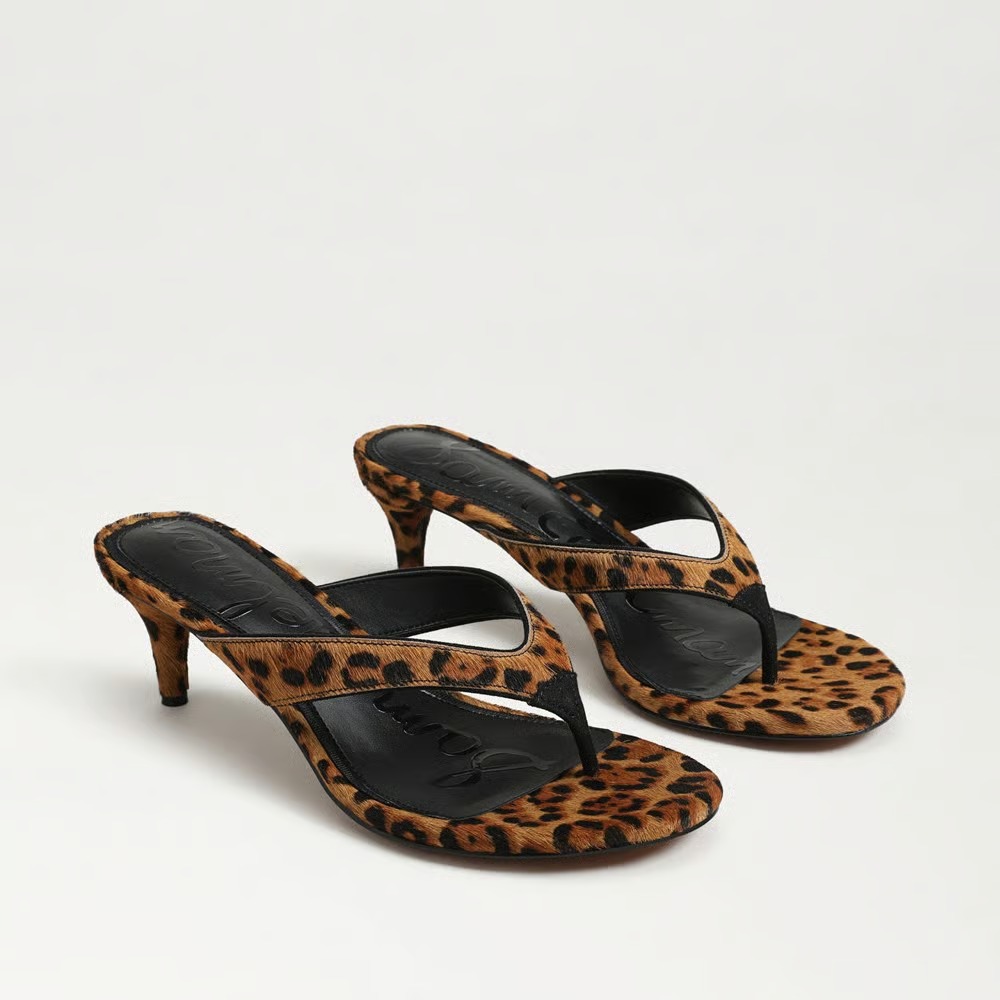 Tong 55 Leopard-Print Calf Hair Sandals