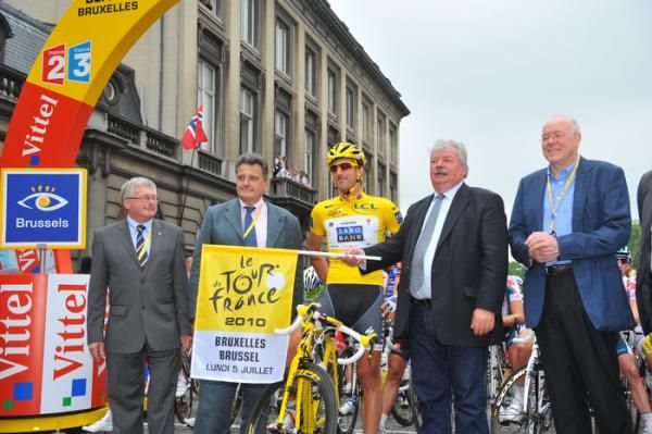 Fabian Cancellara (Saxo Bank) at the start in Brussels.
