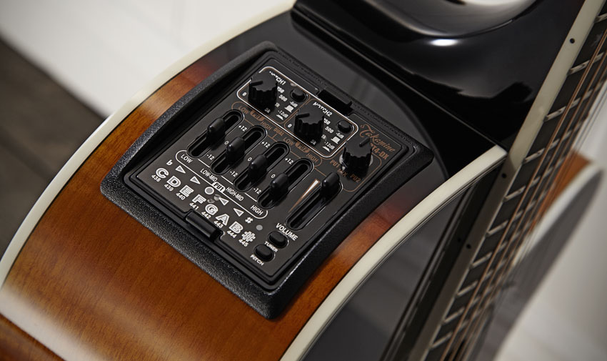 The latest generation CT4-DX preamp with four-band EQ, volume control, onboard tuner and Palathetic under-saddle pickup