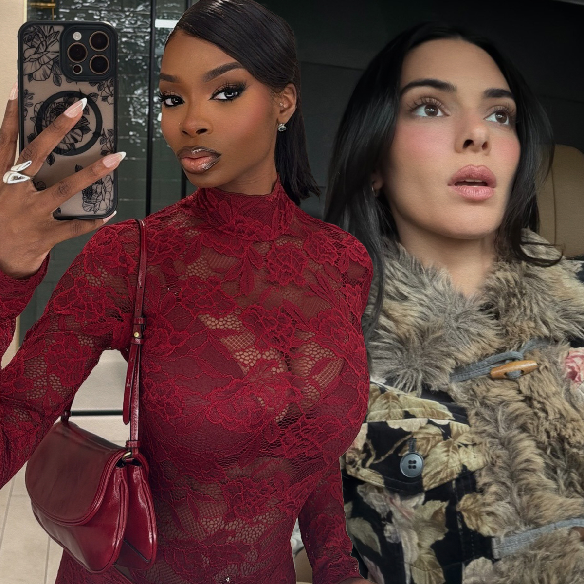 A collage of Olandria Carthen and Kendall Jenner.