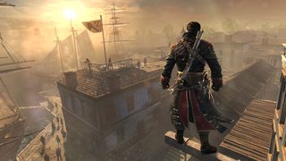 Ezio auf einer Aussichtsplattform