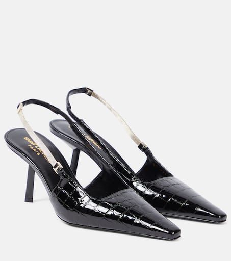 Blake Croc-Effect Leather Slingback Pumps