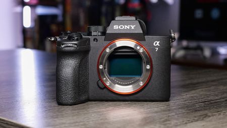 An image of the Sony A7 V with its sensor showing