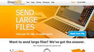 Send large files: DropSend
