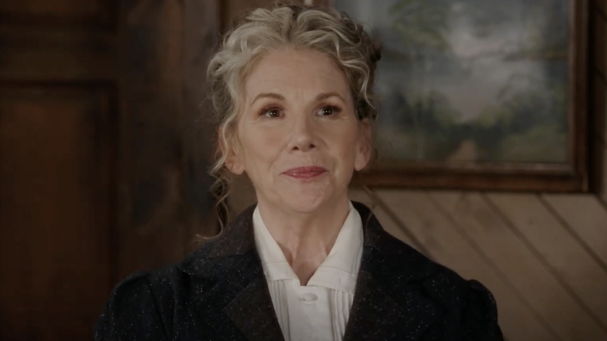 Georgie McGill (Melissa Gilbert) has a conversation on When Calls the Heart.