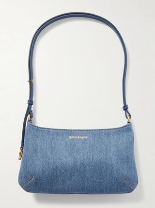 Giorgina Leather-Trimmed Denim Shoulder Bag