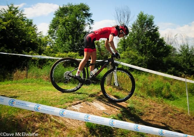 Nobody was surprised to see Lea Davison (Specialized) go to the front within a couple laps