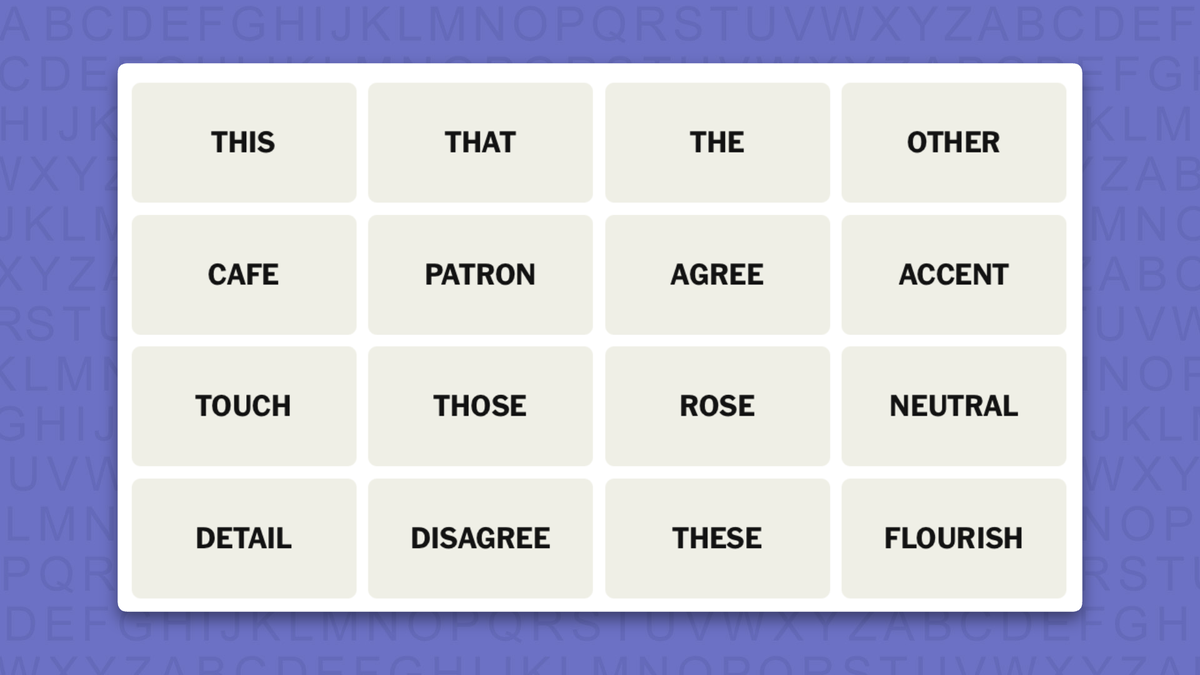 NYT Connections hints for game 1199 on a purple background