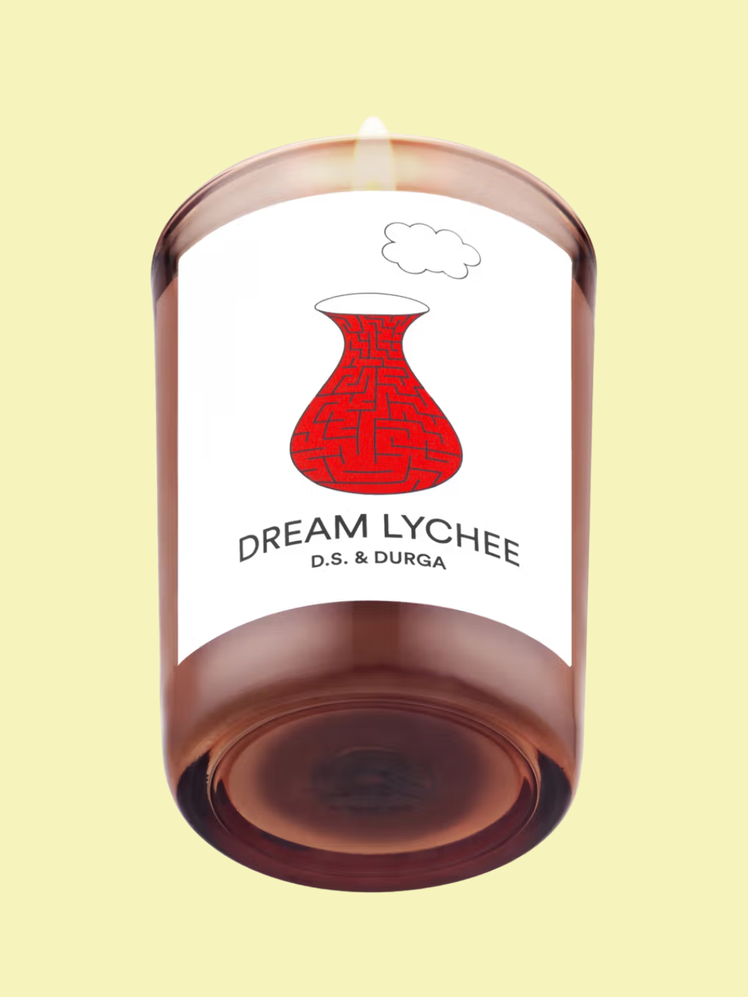 A glass scented candle titled 'Dream Lychee' from D.S. &amp;amp; Durga