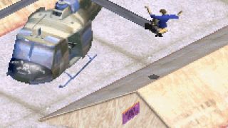 Best GBA games: a skater jumping over a helicopter in Tony Hawk’s Pro Skater 2.