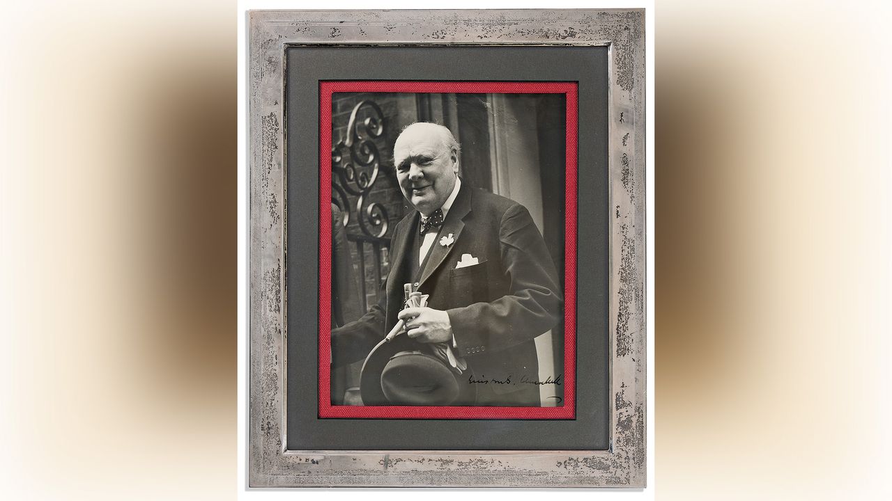 Portrait of Winston Churchill.