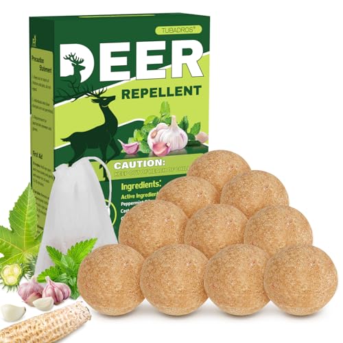 Deer Repellent, 10pack Rabbit Repellent, Peppermint Oil to Repel Deer, Rabbit, Deer Deterrent Outdoor for Lawn, Garden Use