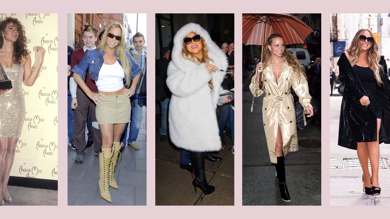 Mariah Carey&#039;s best looks gallery - a 5 image compilation of her best looks with both red carpet and street style outfits features in a row 