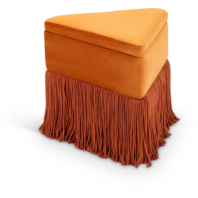 Fringe triangular sotrage ottoman