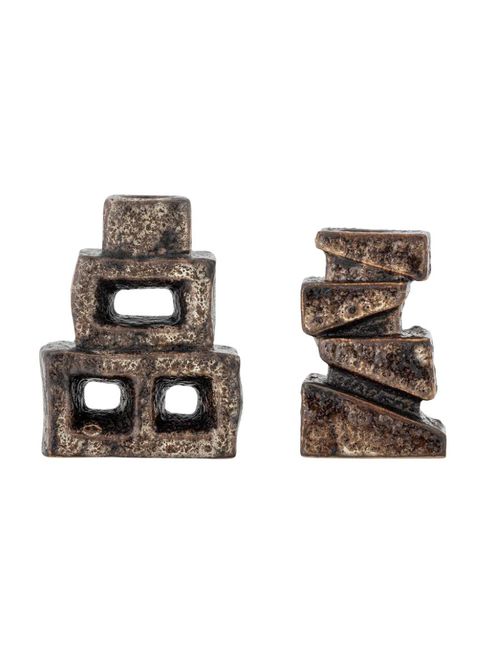 Layered Hale Candle Holder in Brown - Slated