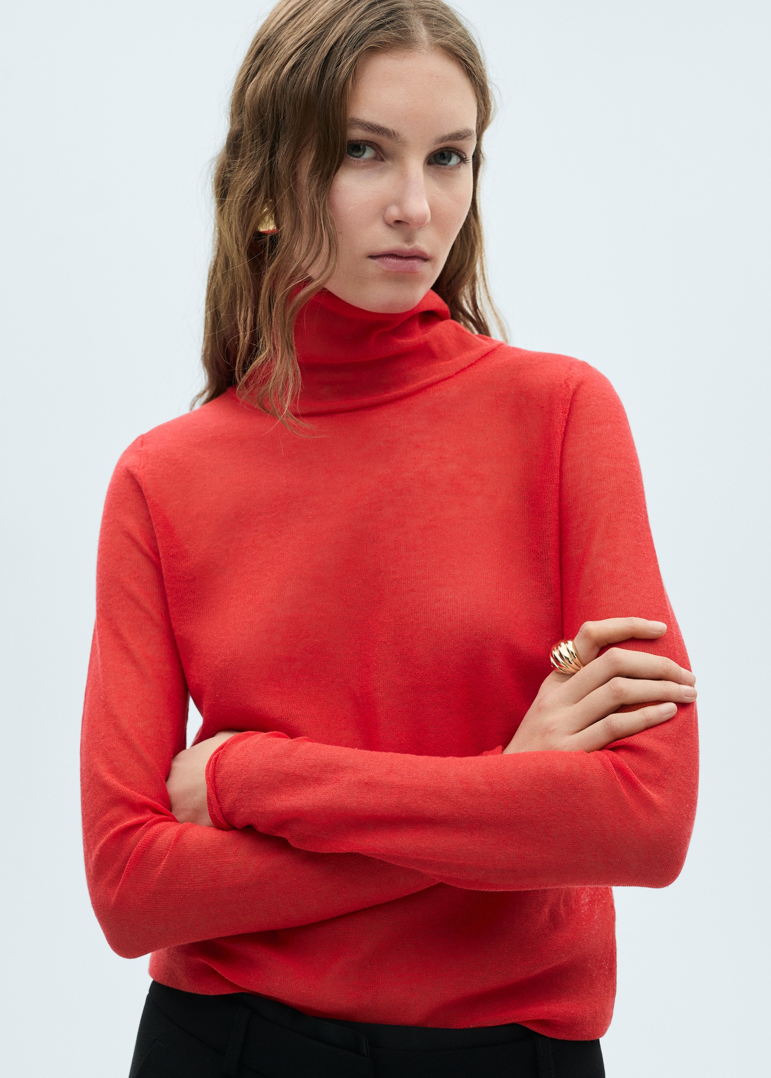 Semi-Transparent Turtleneck Sweater - Women | Mango United Kingdom