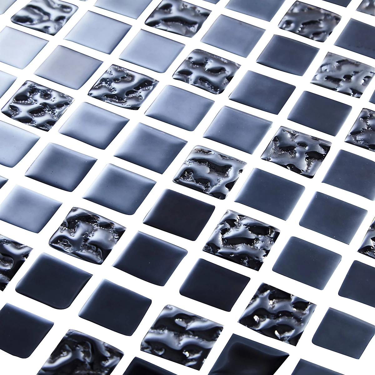 Flourencia Black Gloss Glass Mosaic tile