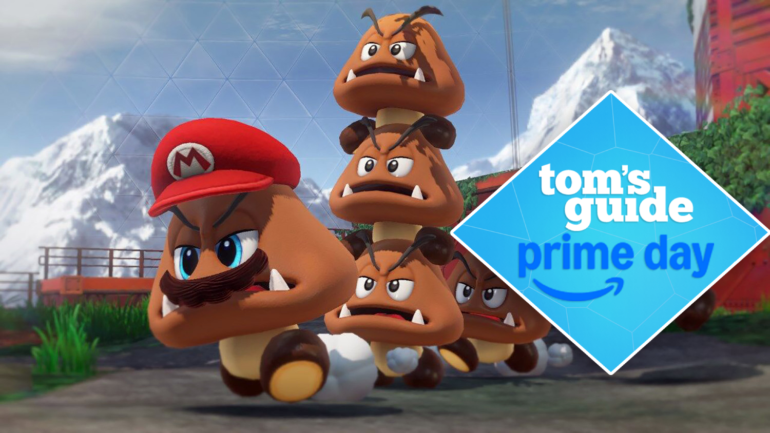 Mario Odyssey screenshot with a Tom's Guide deal tag 