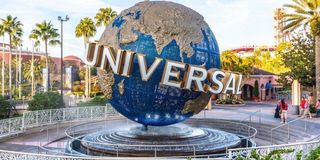 Universal globe fountain at Universal Studios Orlando, Florida