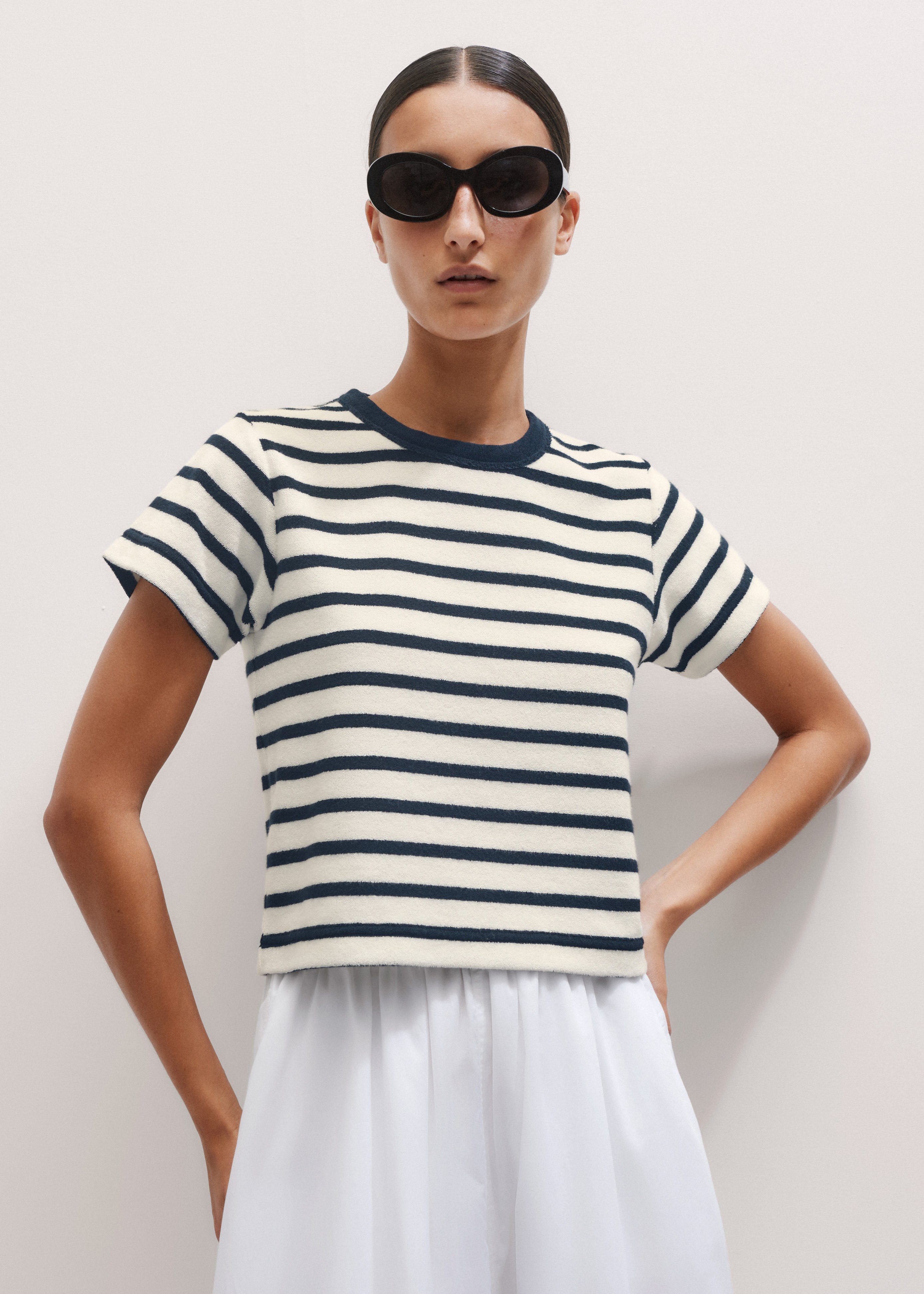 Striped Towelling Baby Tee
