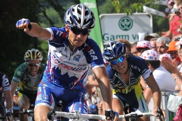 Alexandre Botcharov (Katusha) celebrates his victory in Mansac.