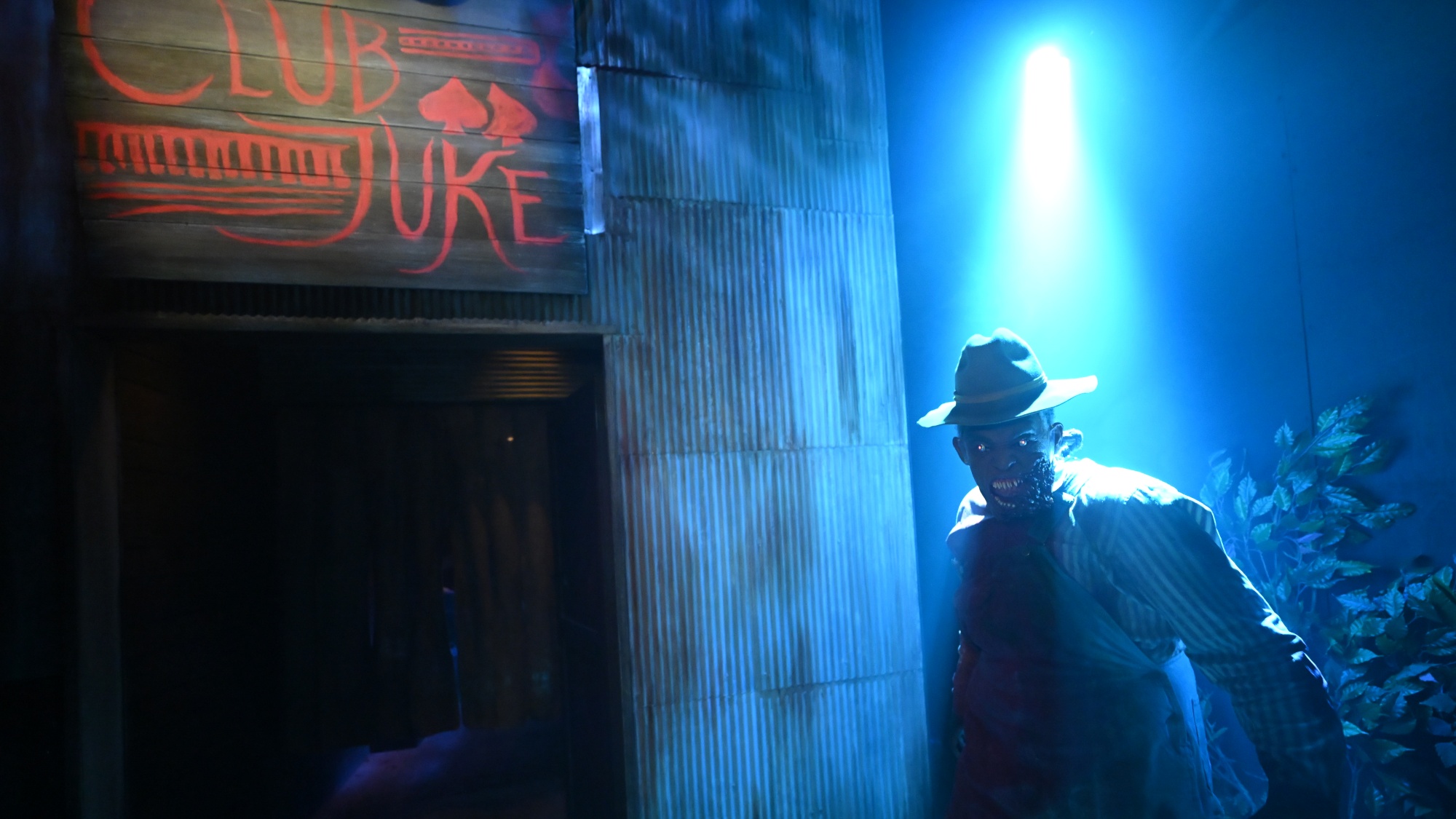 A scareactor inside the Sinners house at Halloween Horror Nights 2026 at Universal Studios Hollywood.