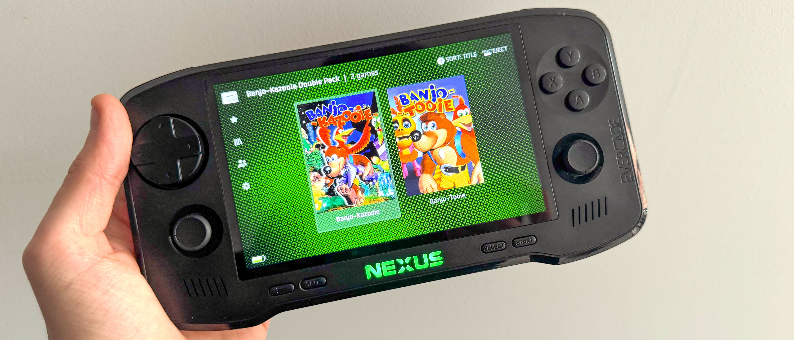Evercade Nexus playing Banjo-Kazooie