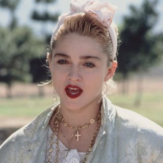 Madonna at a Pro-Peace rally in Van Nuys, Los Angeles, California, 5th October 1985