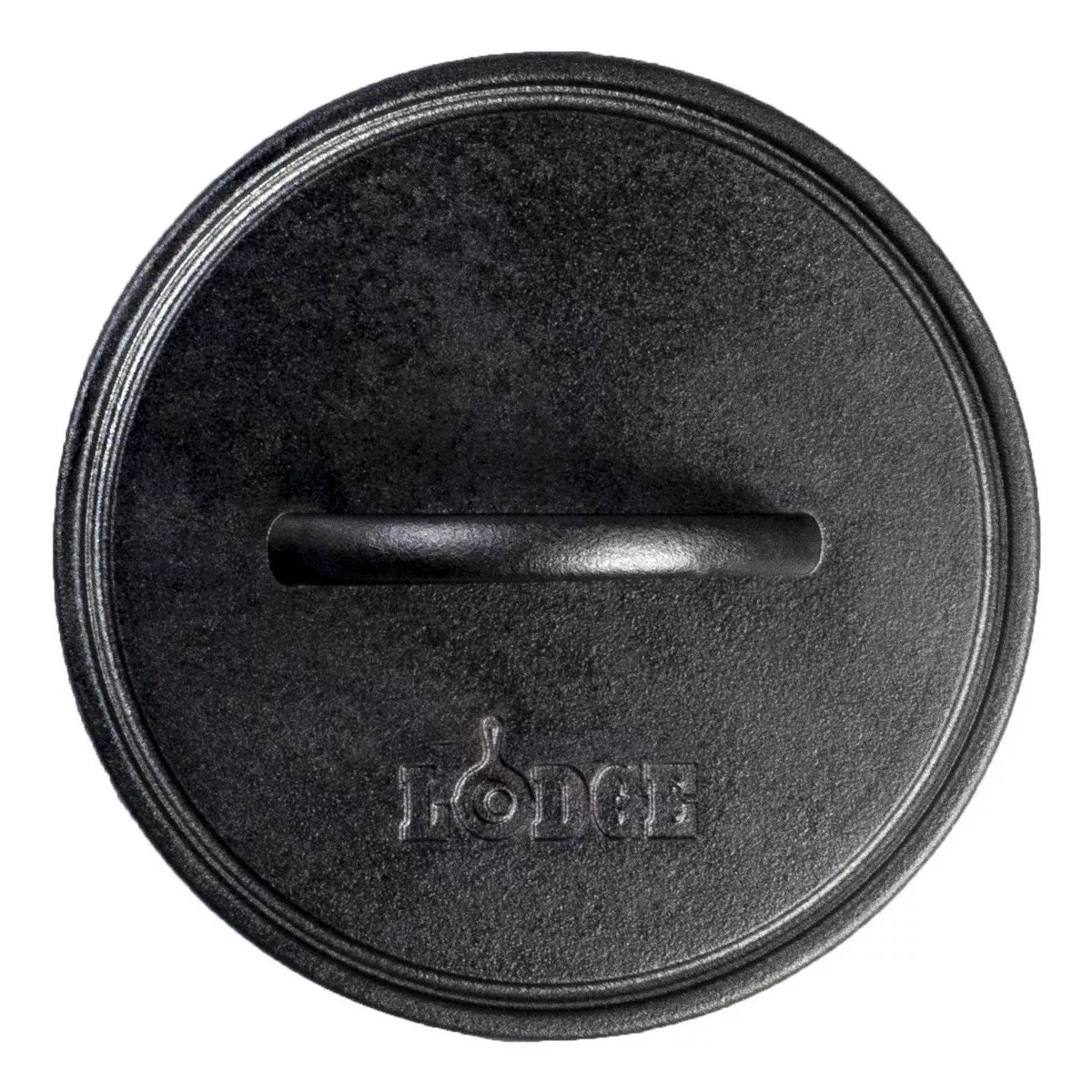 Lodge 8" Cast Iron Round Flat Grill Press: Oven &amp;amp; Broiler-Safe, Hand Wash, Gas &amp;amp; Induction Compatible, Black