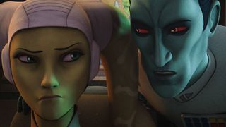 Hera Syndulla and Grand Admiral Thrawn in Star Wars Rebels