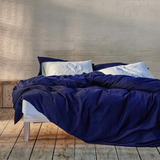 Beddable blue bedding mix and match navy and light blue 