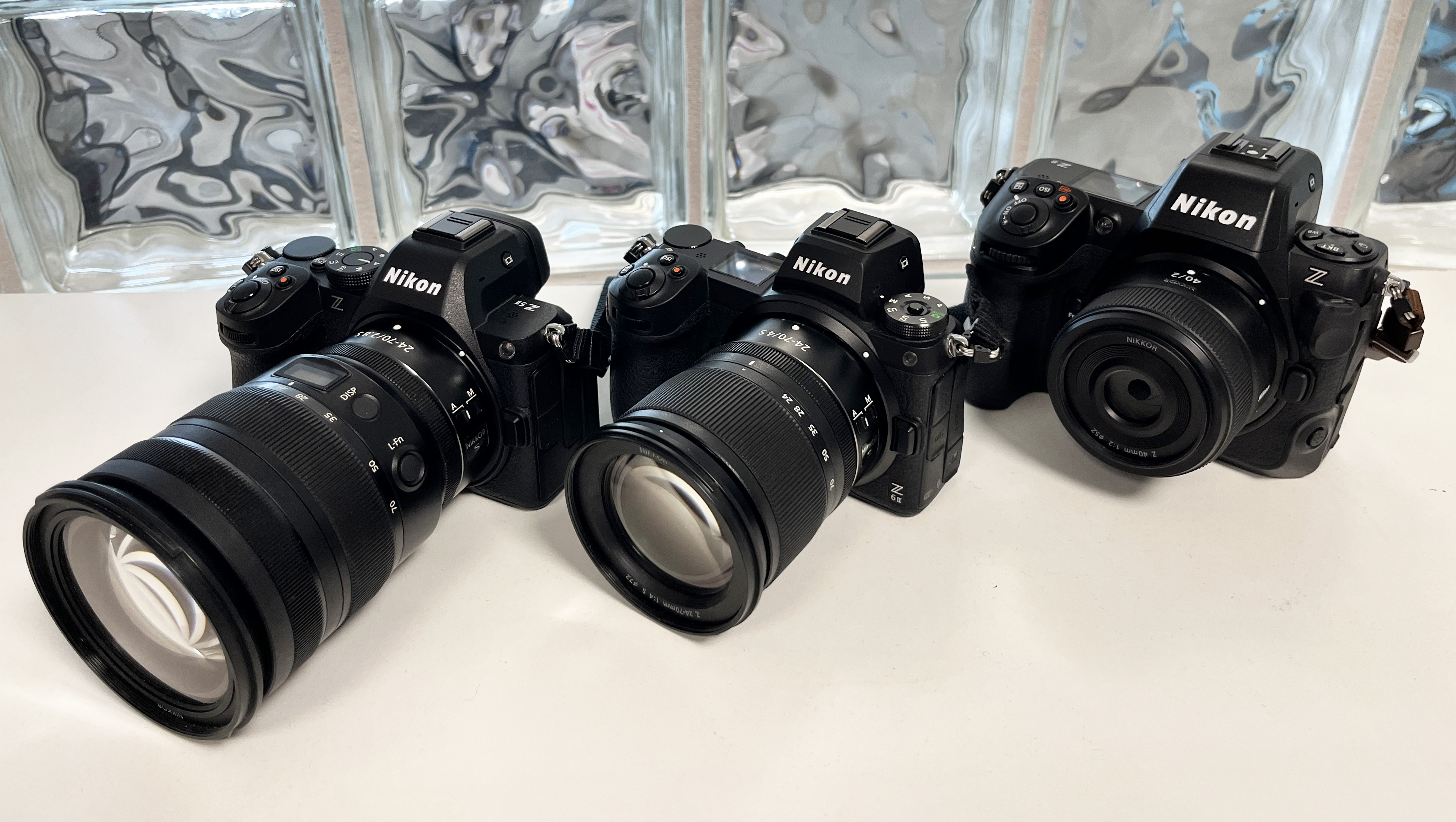 Nikon Z5 II, Nikon Z6 II & Nikon Z8 cameras side by side